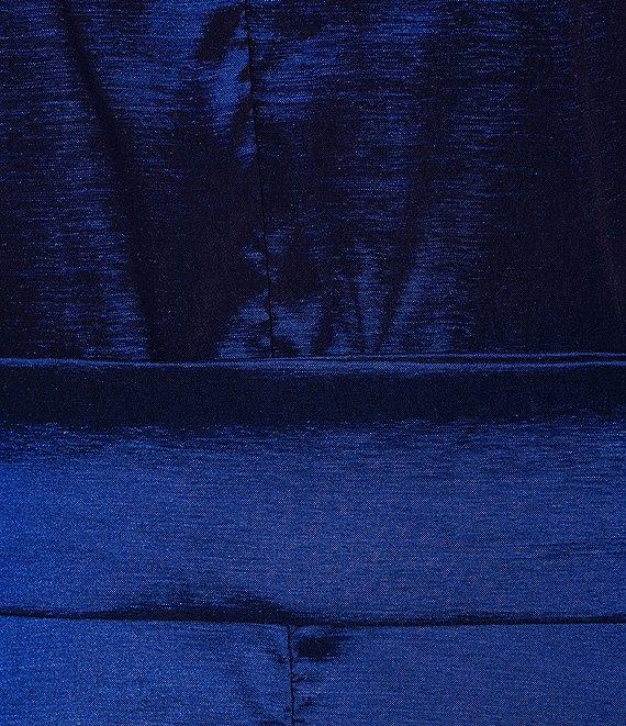 Marina Stretch Taffeta V-Neck Long Sleeve Tie Sash Fit-and-Flare Gown Product Image