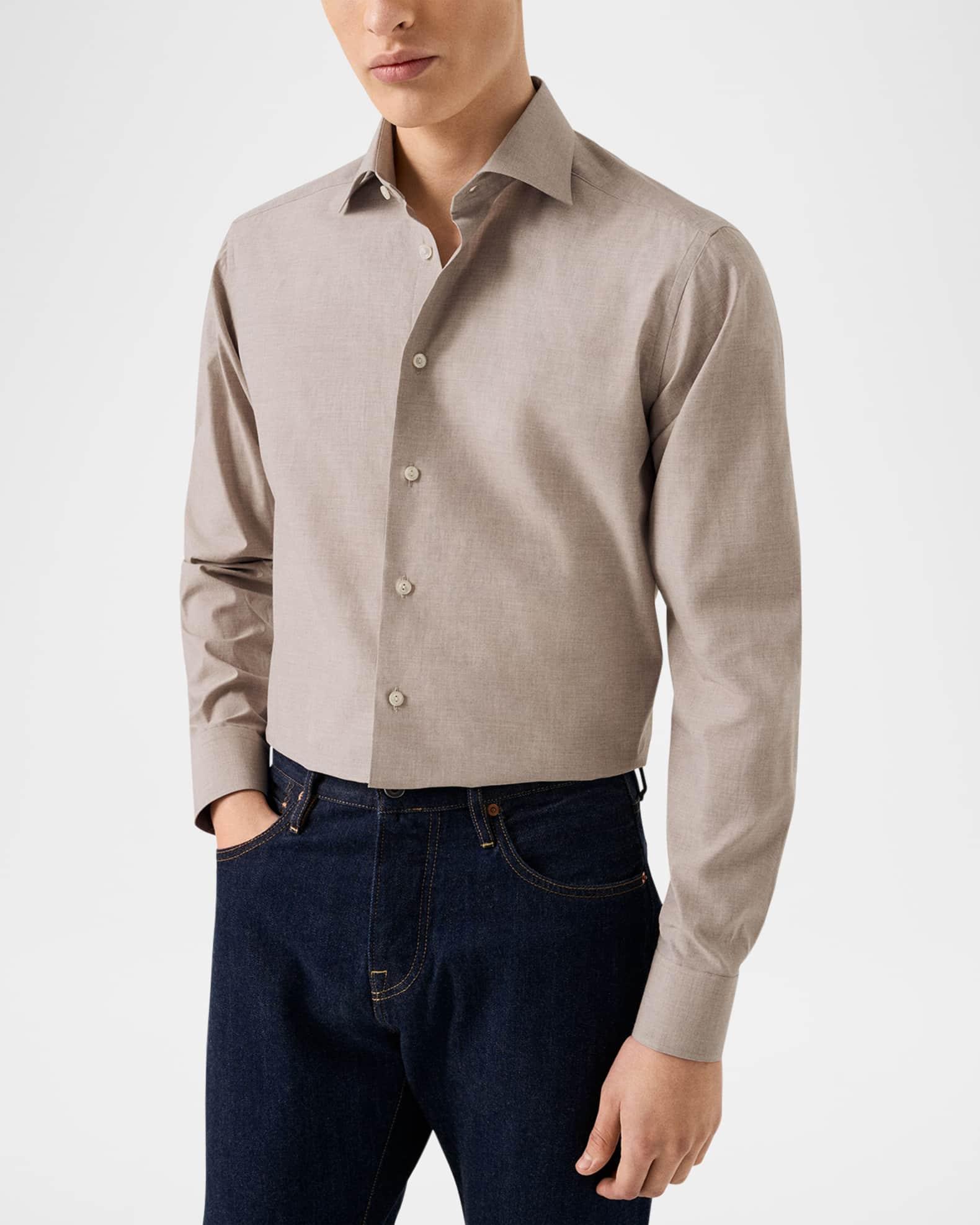 Men's Signature Twill Contemporary-Fit Dress Shirt Product Image