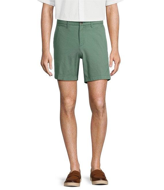 Roundtree & Yorke The Cloud Collection 7#double; Flat Front Washed Chino Shorts Product Image