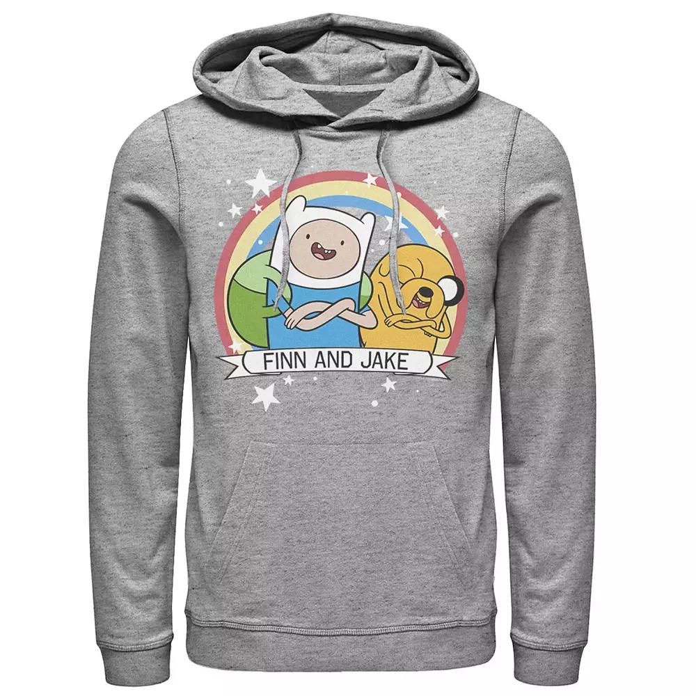 Men's Cartoon Network Adventure Time Finn & Jake Rainbow Banner Hoodie,  Product Image