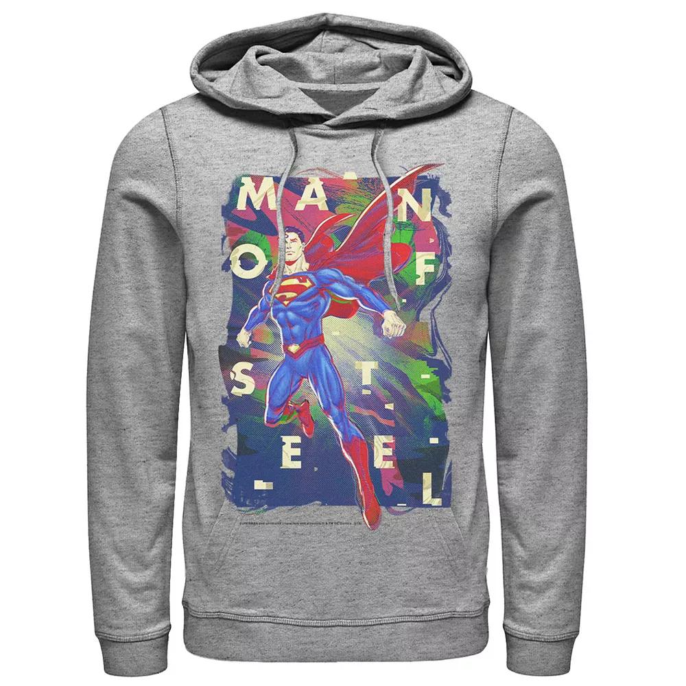Men's DC Comics Superman Man Of Steel Bold Glitch Poster Hoodie,  Product Image