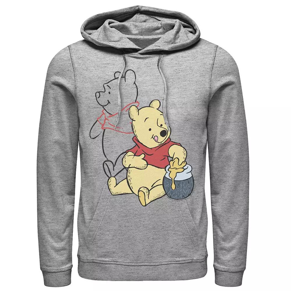 Disney's Winnie The Pooh Line Art Portrait Men's Hoodie,  Product Image