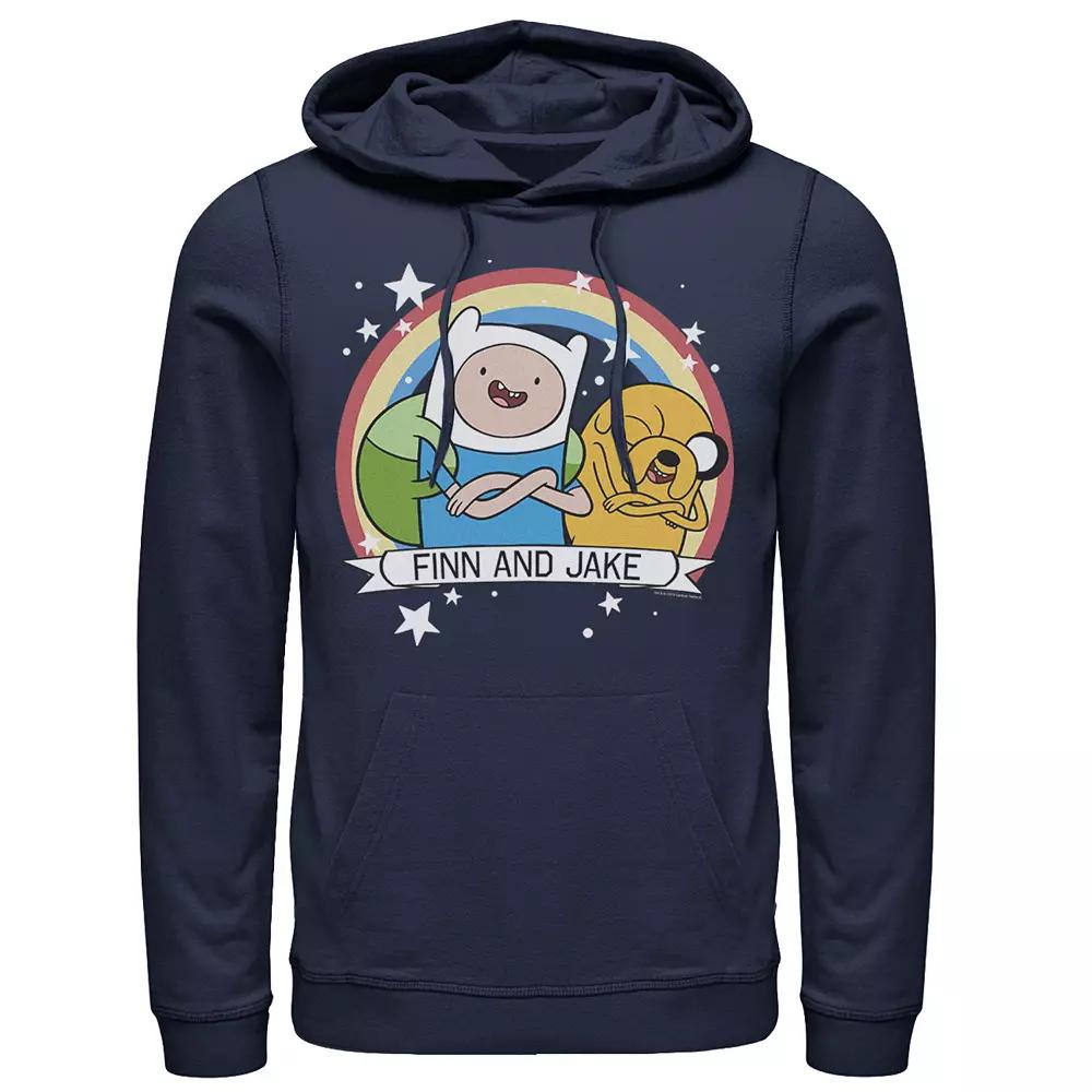 Men's Cartoon Network Adventure Time Finn & Jake Rainbow Banner Hoodie,  Product Image