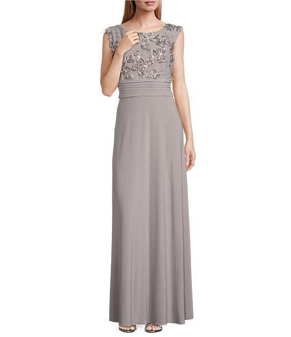 Le Bos Sleeveless Embroidered Bodice Sheath Dress Product Image