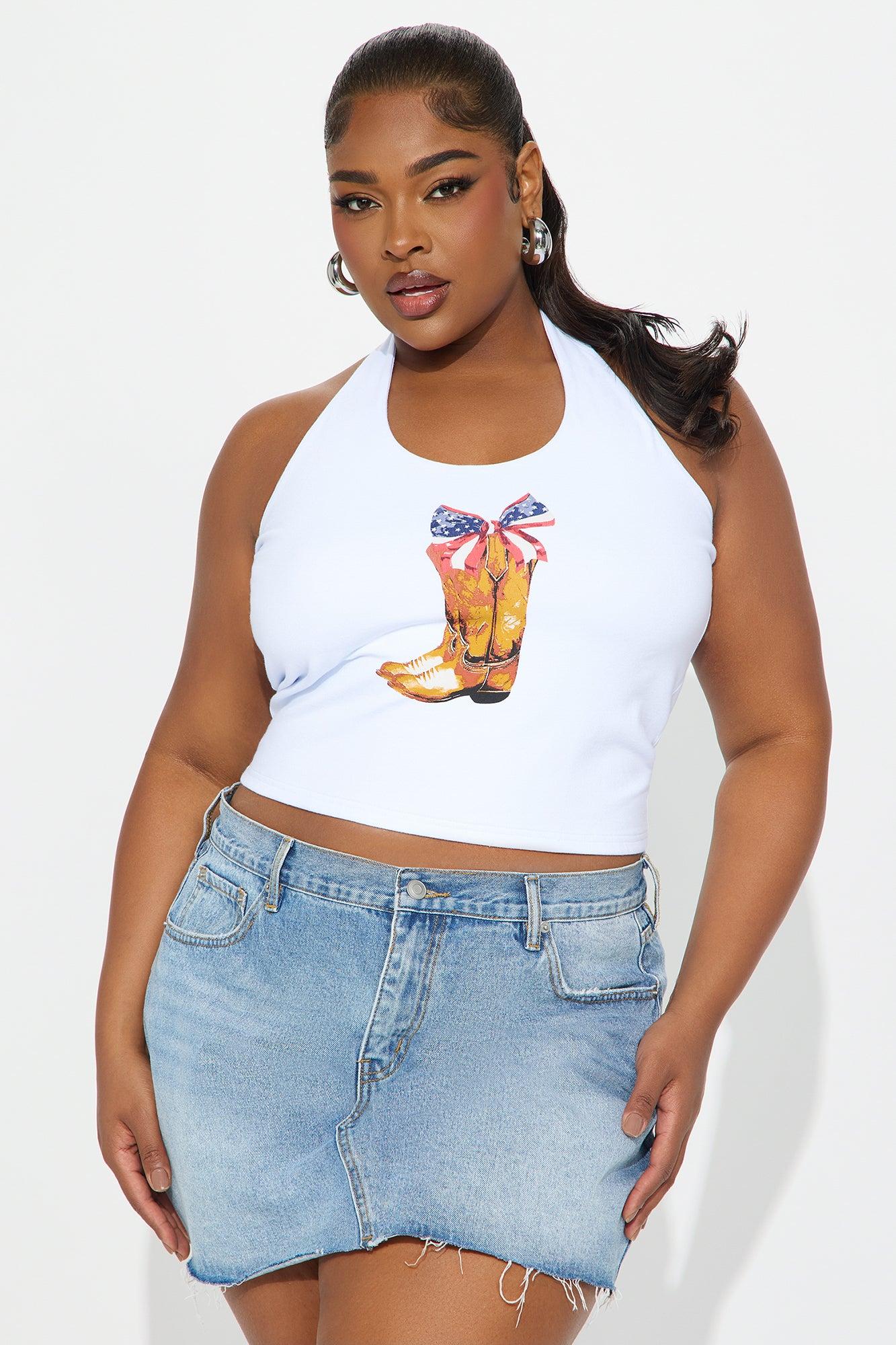 Boots & Blue Jeans Halter Top - White Product Image