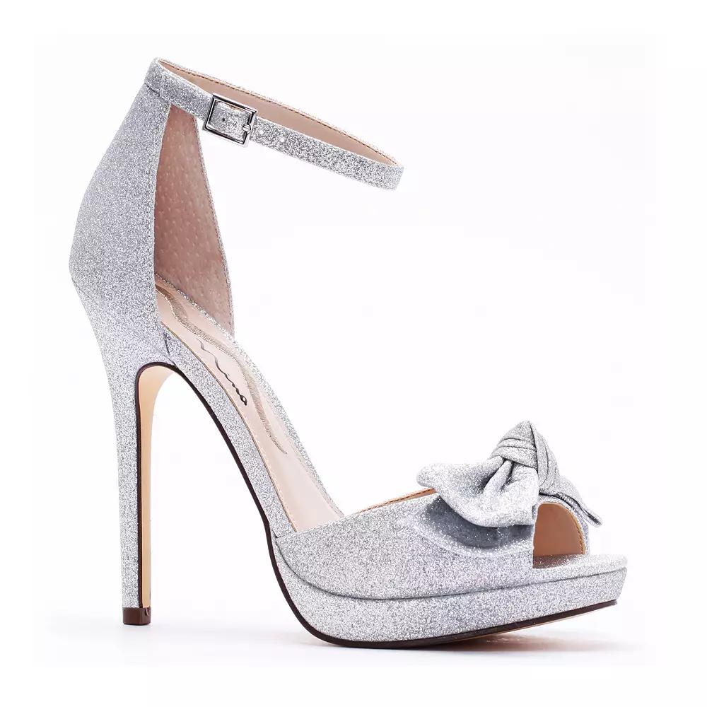 N by Nina Freedom Women's Platform Heels, Size: 8.5, Silver Product Image