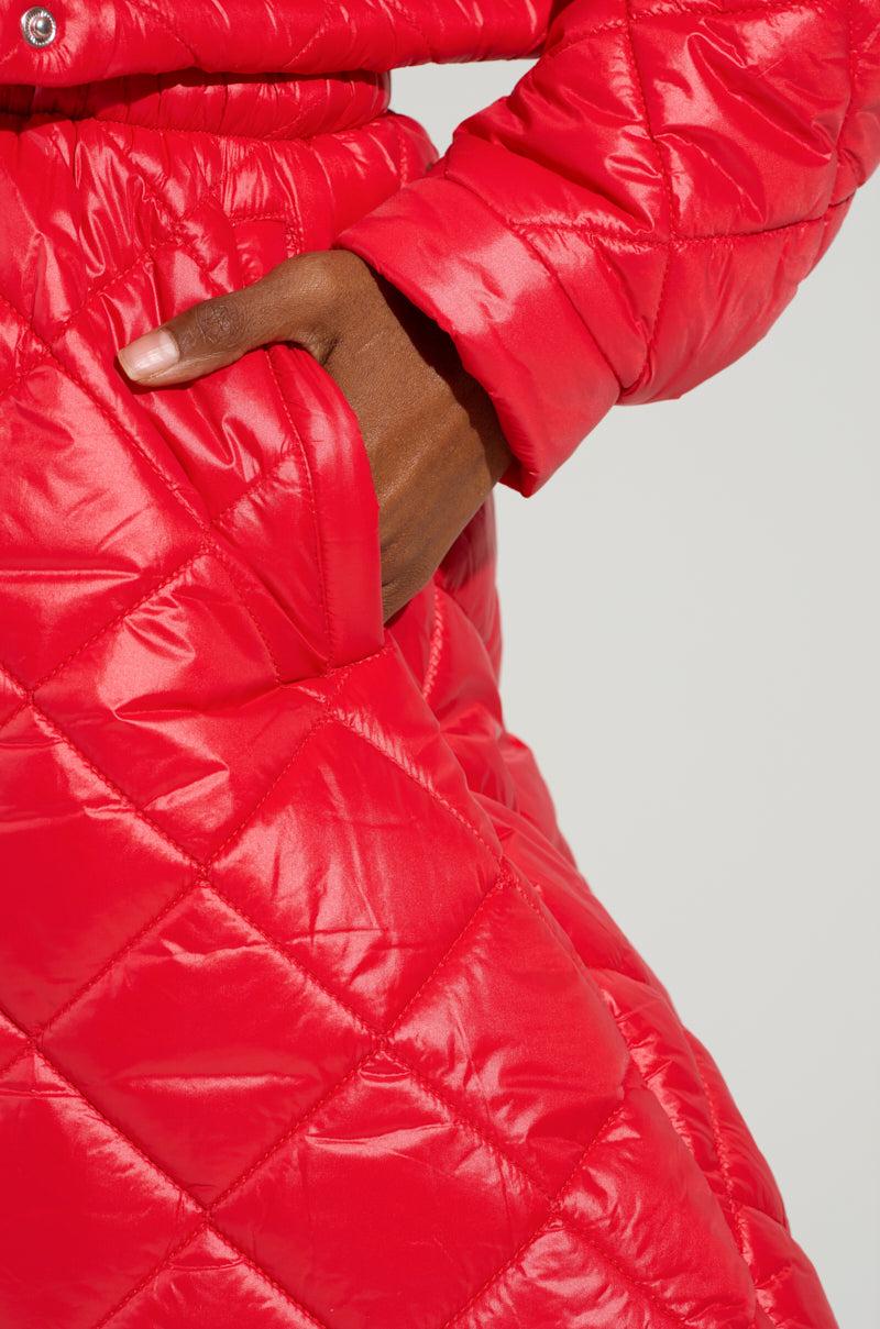 VIVI OVERSIZED PUFFER PANTS IN RED Product Image