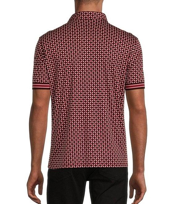 Murano Liquid Luxury Slim Fit Geo Pattern Short Sleeve Polo Shirt Product Image