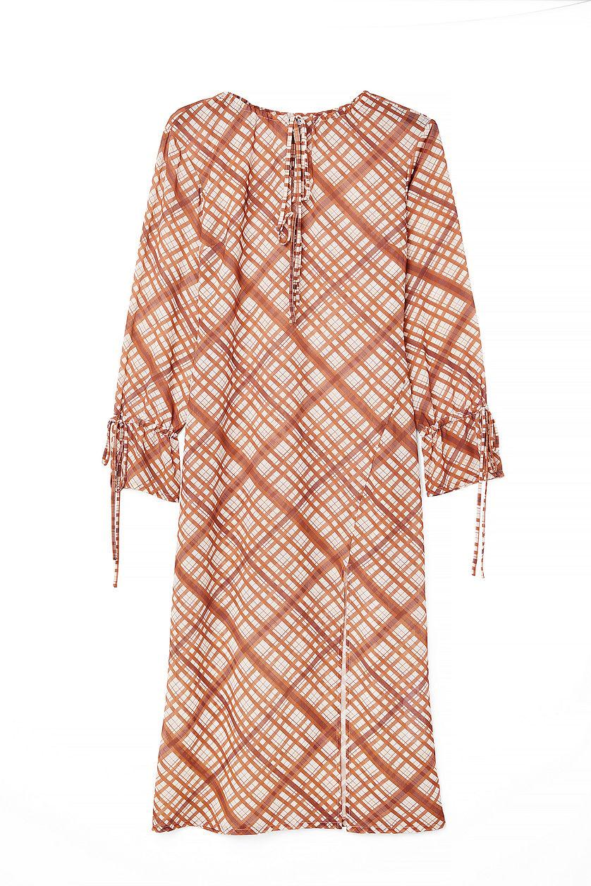Checked Flowy Midi Dress Product Image