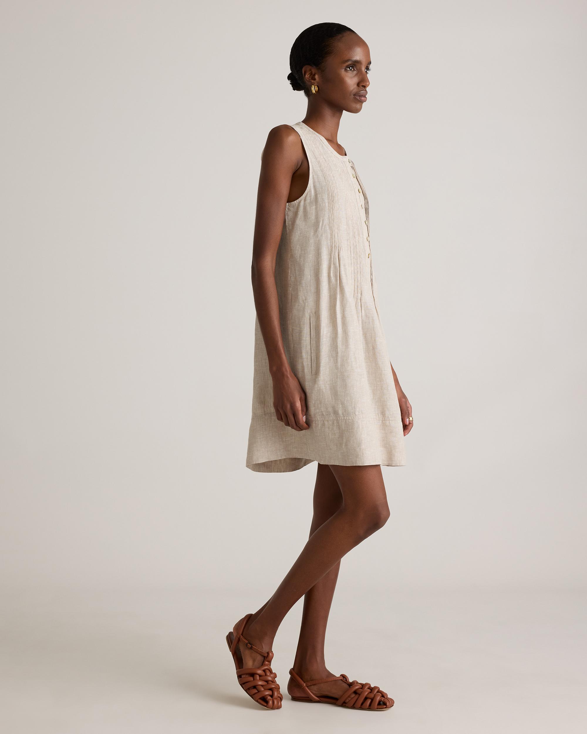 Quince | Women's 100% European Linen Sleeveless Swing Dress Size XS Product Image