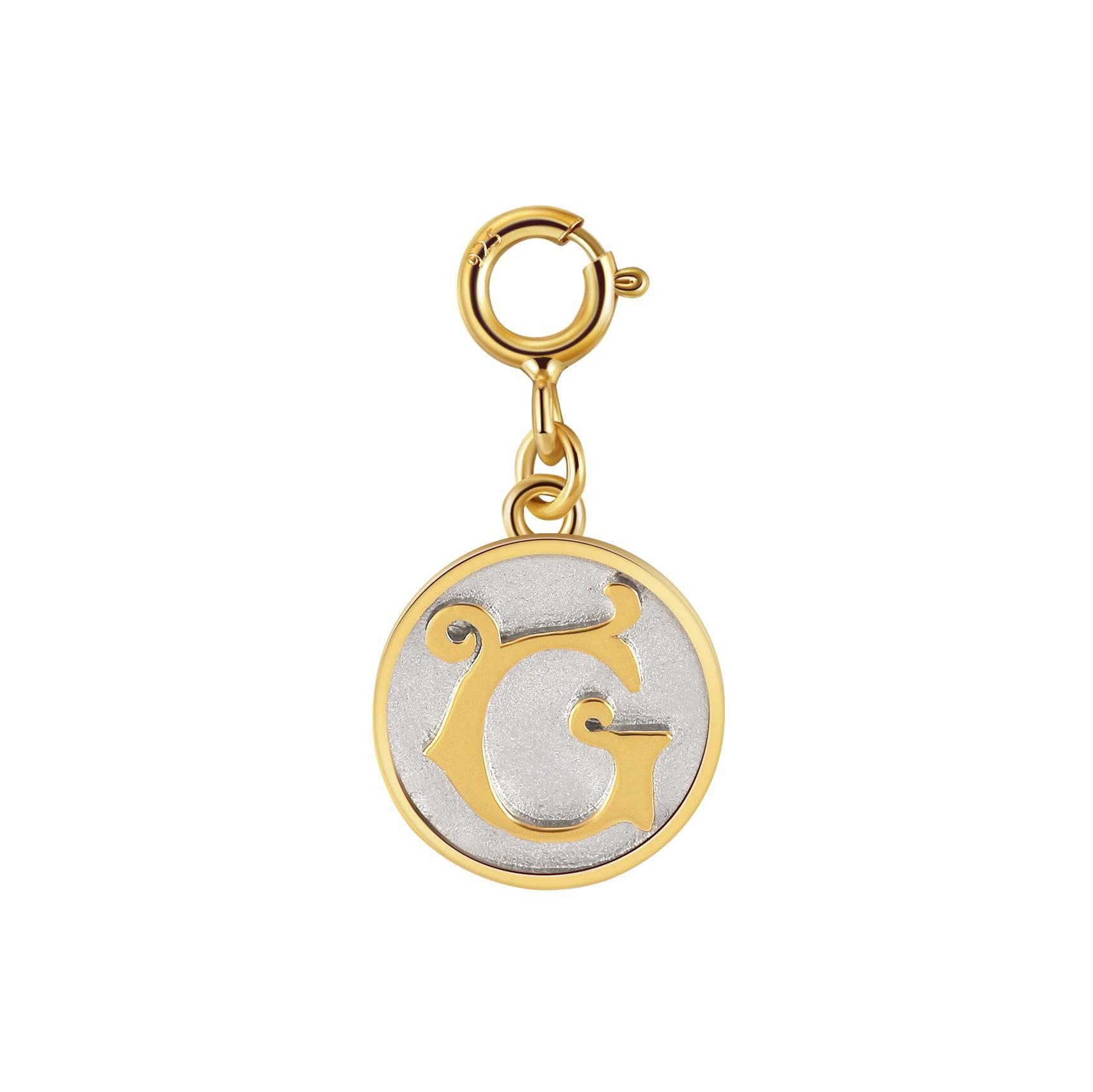 Saints Dainty Fancy Initial Clip on Pendant A-Z Product Image