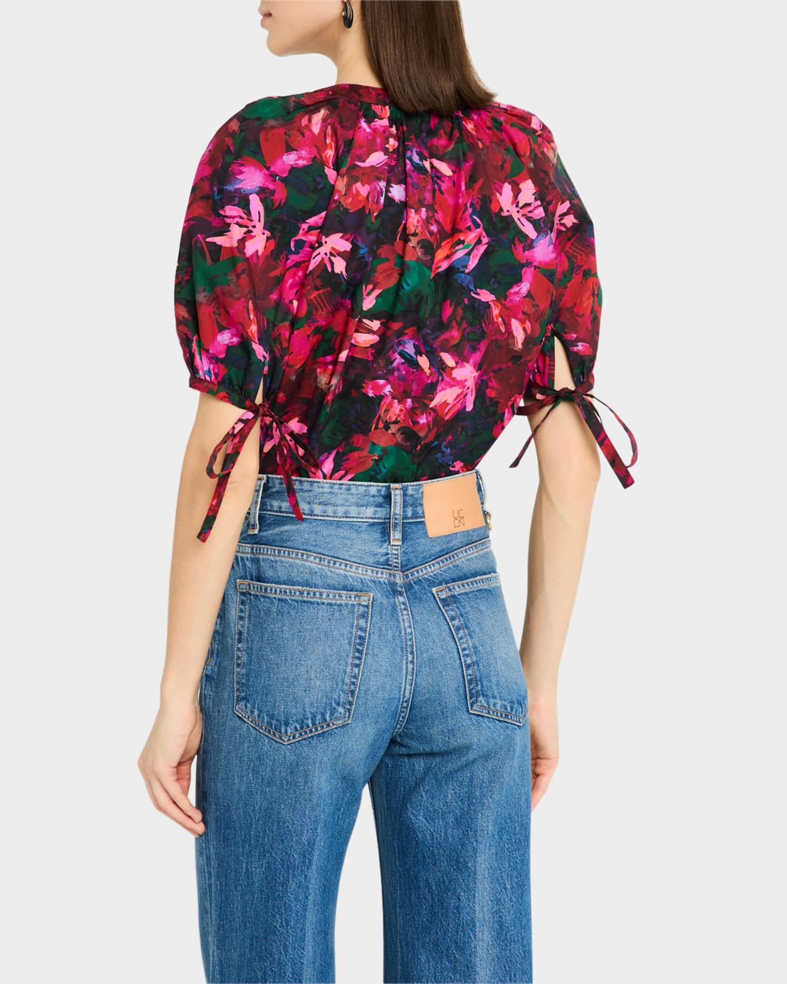 Vienne Floral Puff-Sleeve Blouse Product Image