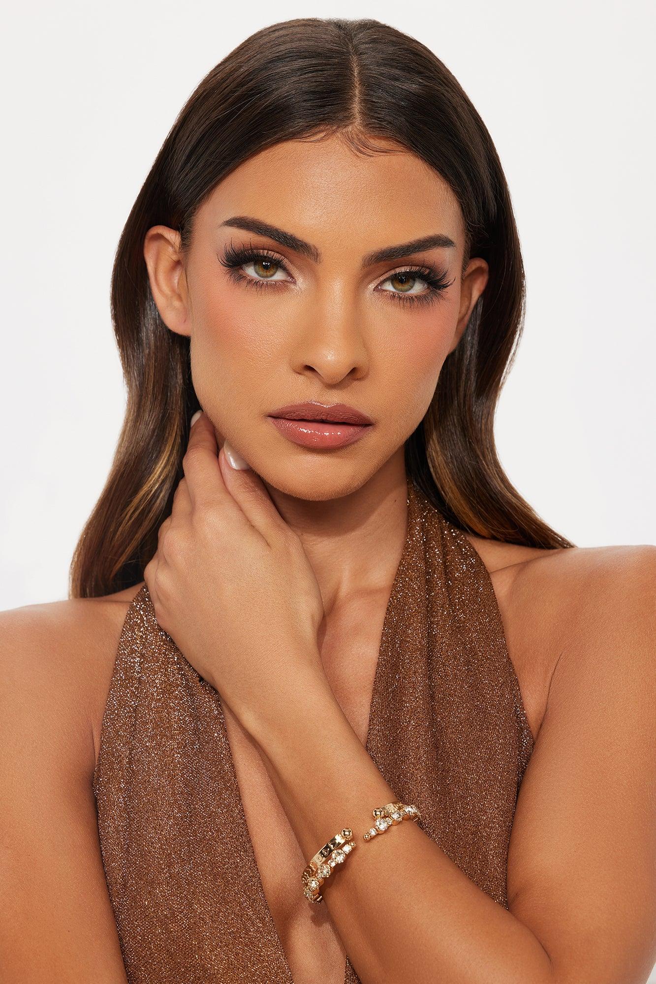 Molly Rhinestone 2 Piece Bracelet Set - Gold Female Product Image