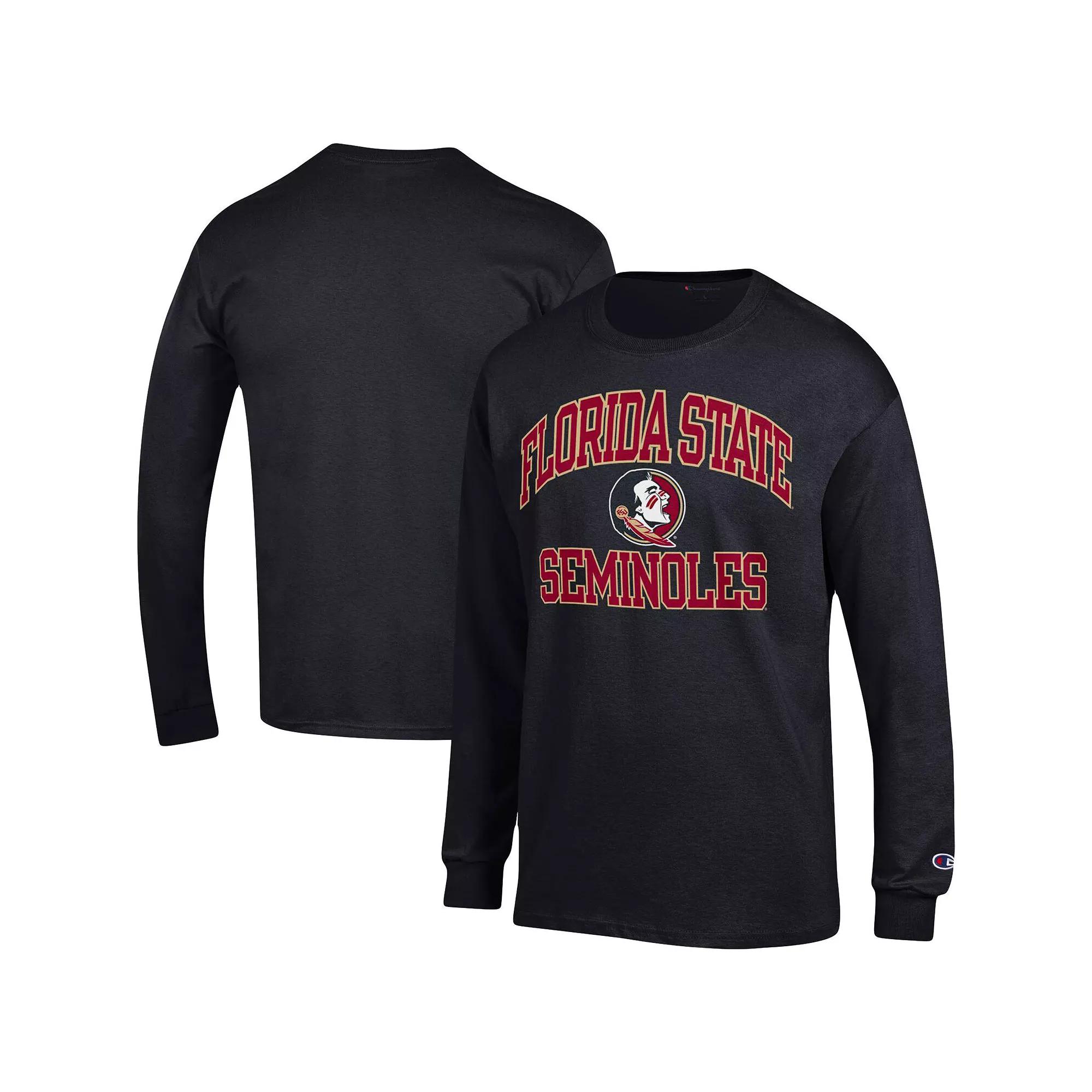 Men's Champion Black Florida State Seminoles High Motor Long Sleeve T-Shirt,  Product Image