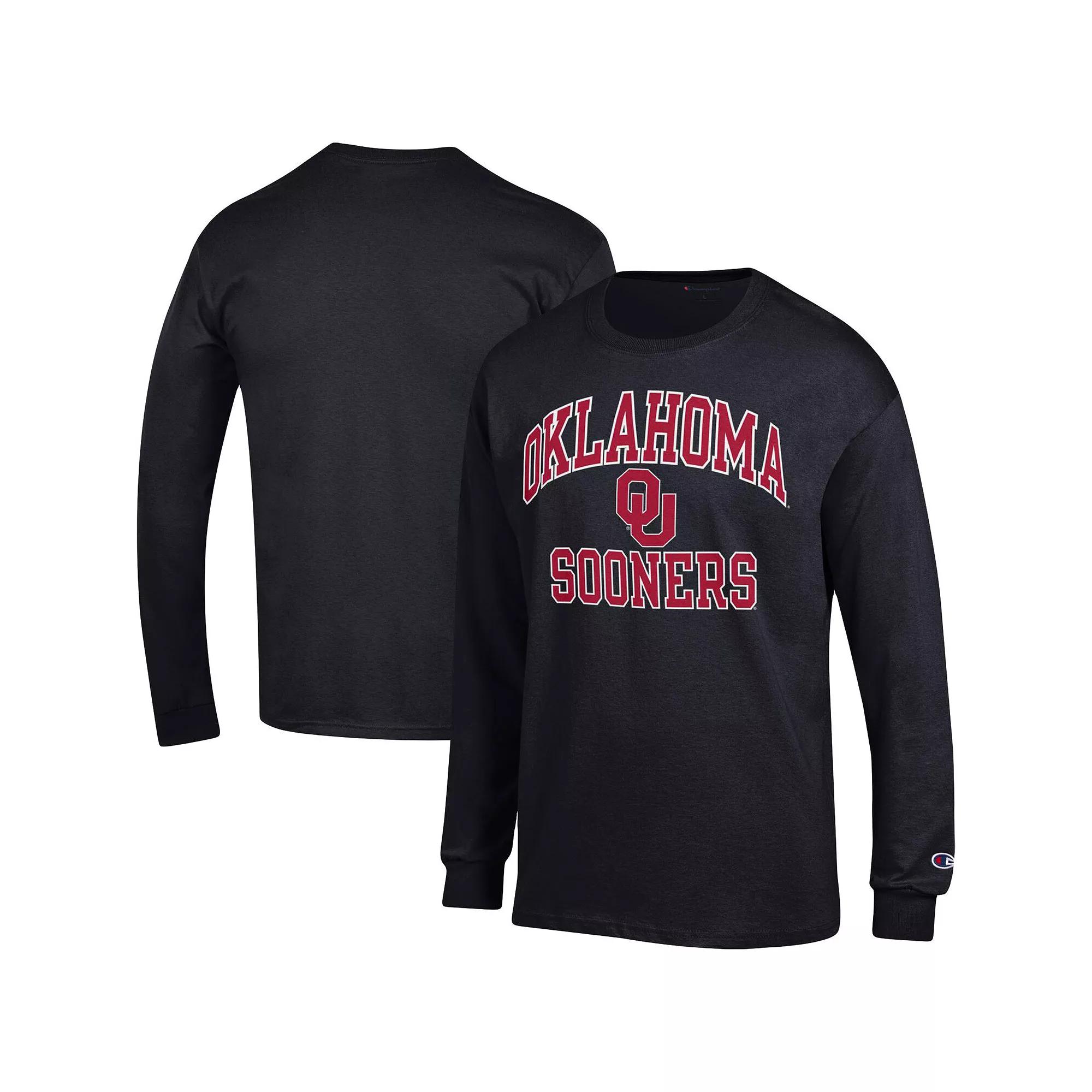 Men's Champion Black Oklahoma Sooners High Motor Long Sleeve T-Shirt,  Product Image