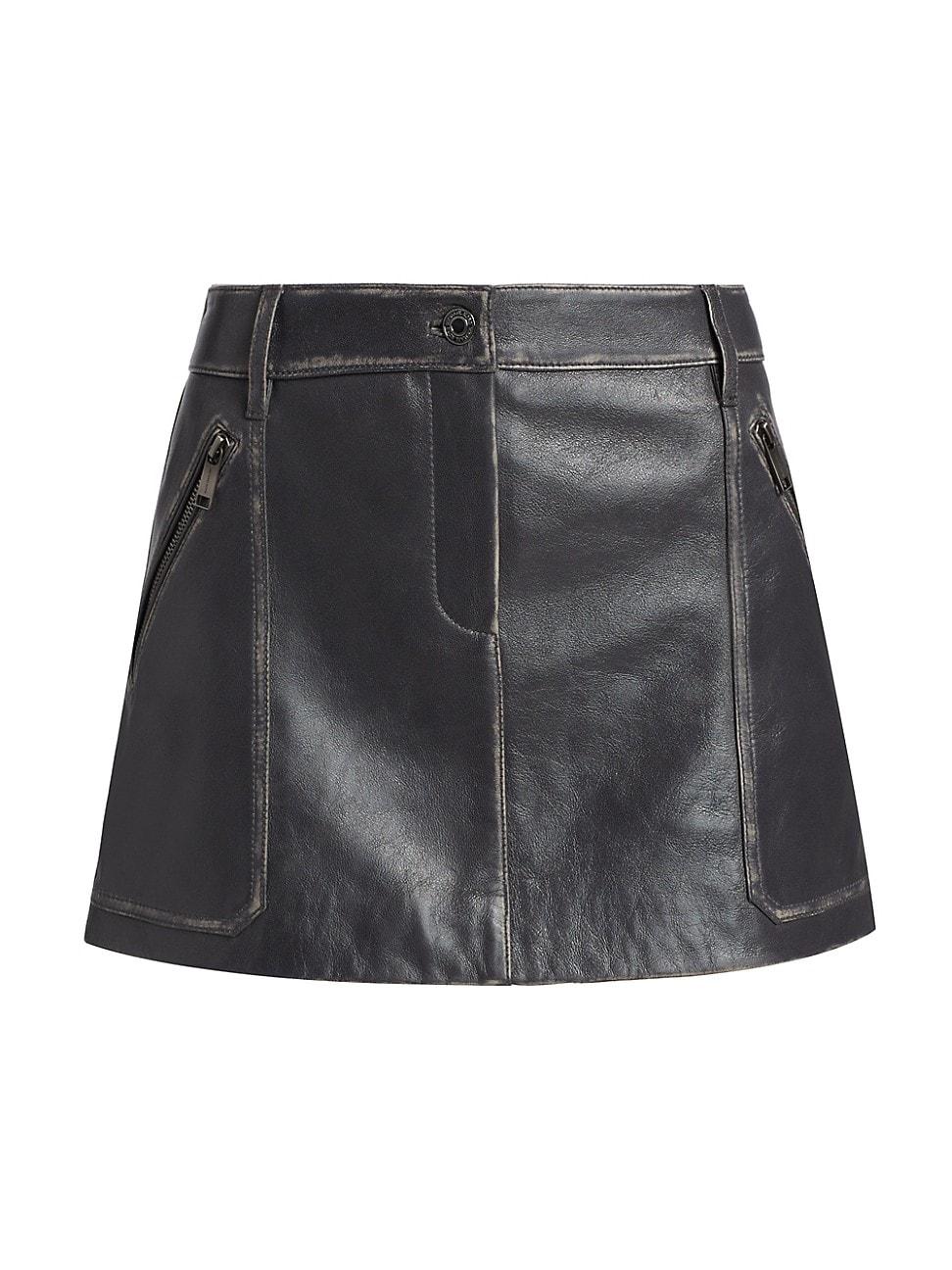Womens Micro Leather Mini Skirt Product Image