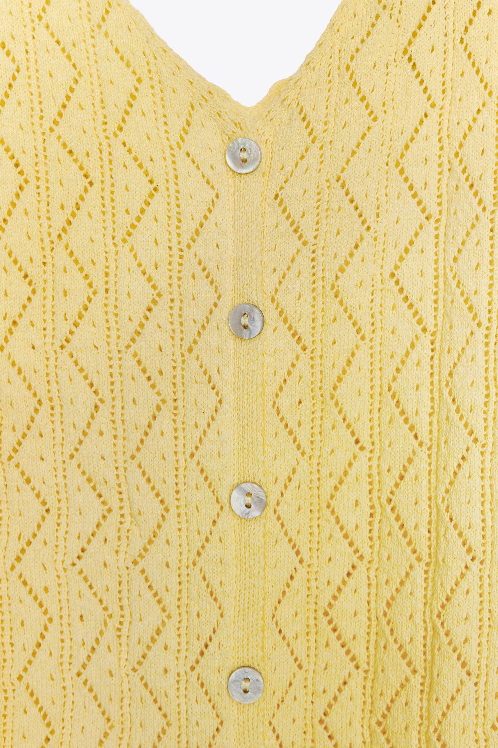 POINTELLE KNIT RUFFLED TOP Product Image