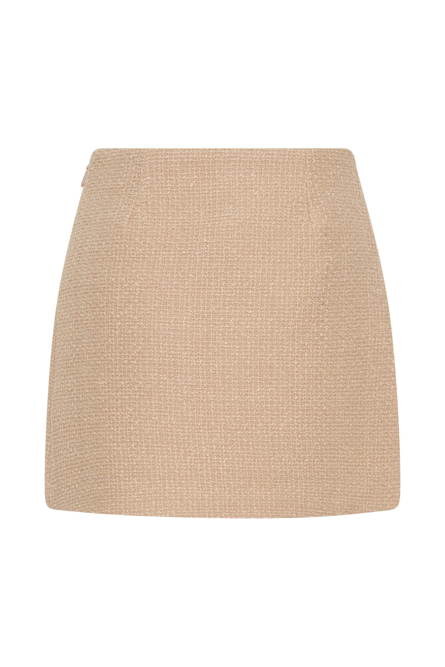 Camilla Boucle Mini Skirt - Light Taupe Product Image