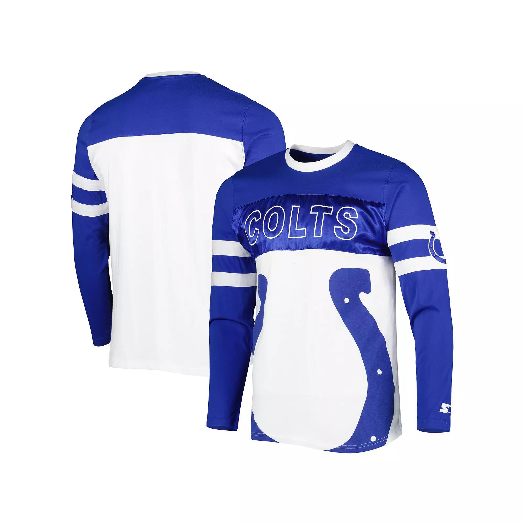 Men's Starter Royal/White Indianapolis Colts Halftime Long Sleeve T-Shirt, Size: 2XL, Blue Product Image
