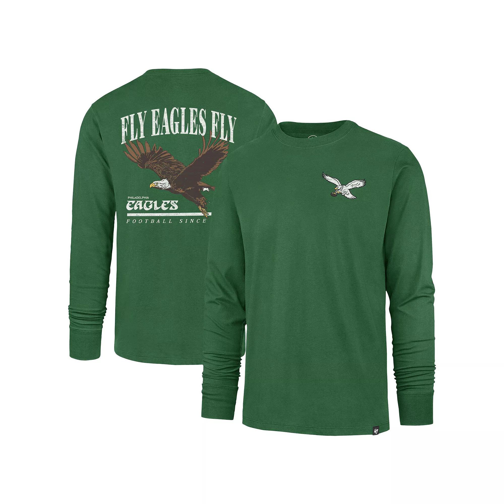 Men's '47 Kelly Green Philadelphia Eagles Regional Backer Franklin Long Sleeve T-Shirt, Size: Large Product Image