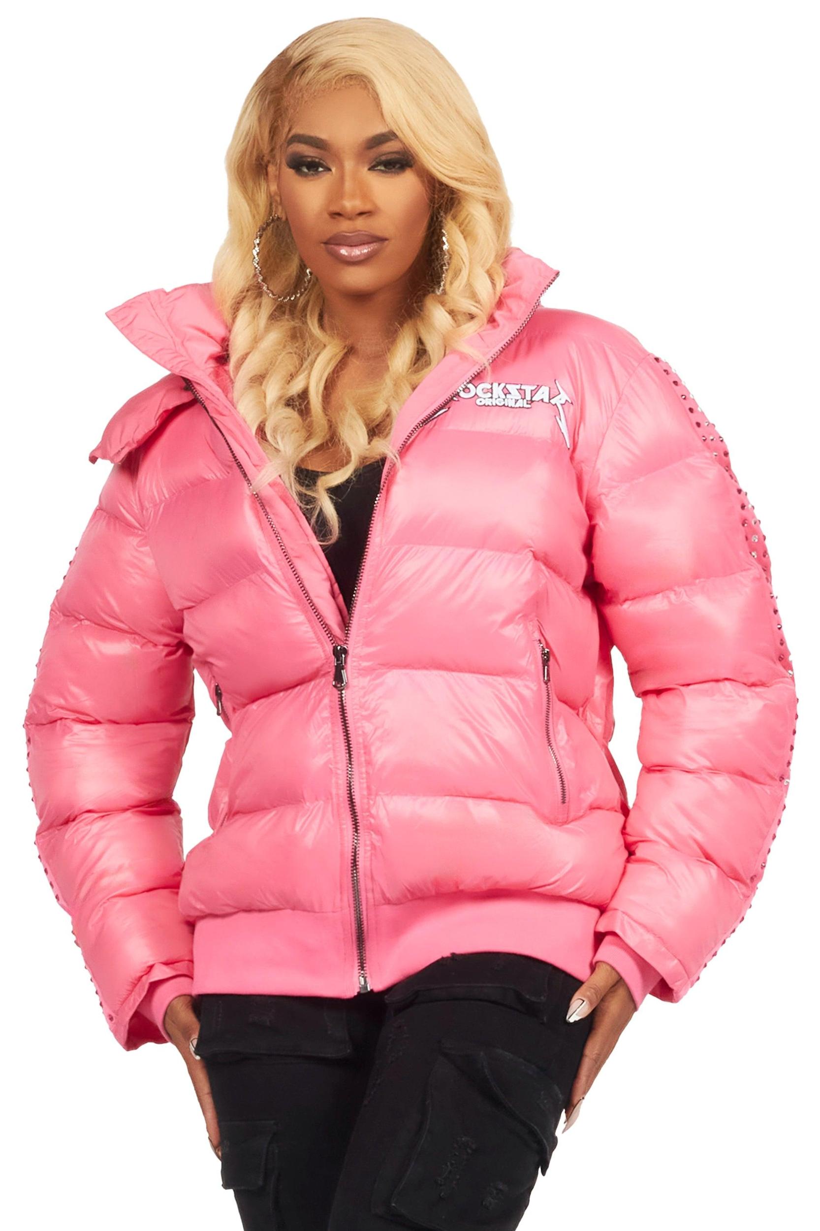 Banklee Pink Puffer Jacket Female Product Image