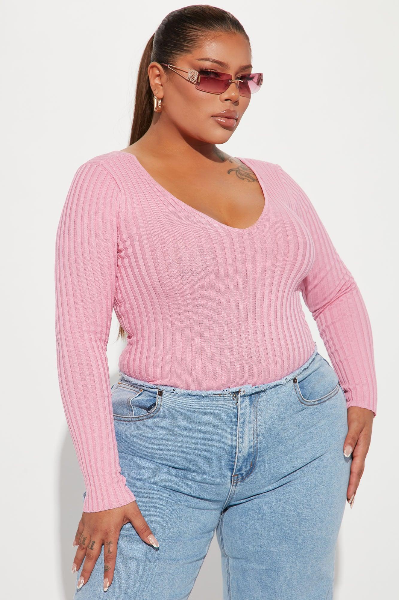 Kallan Knit Sweater Top - Pink Product Image