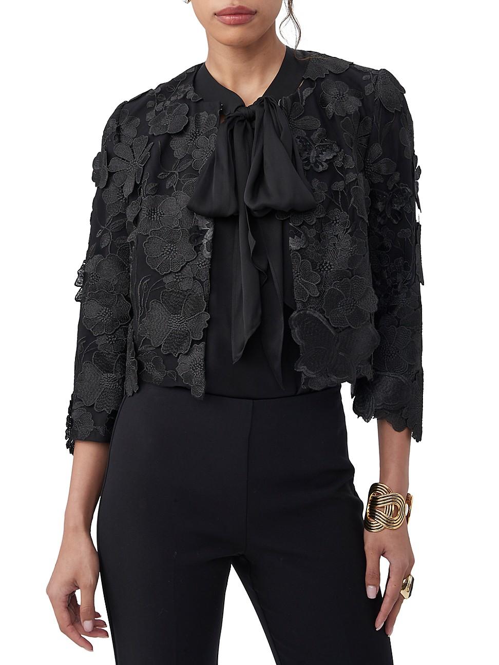 Womens Dalina Embellished Lace Crop Jacket Product Image