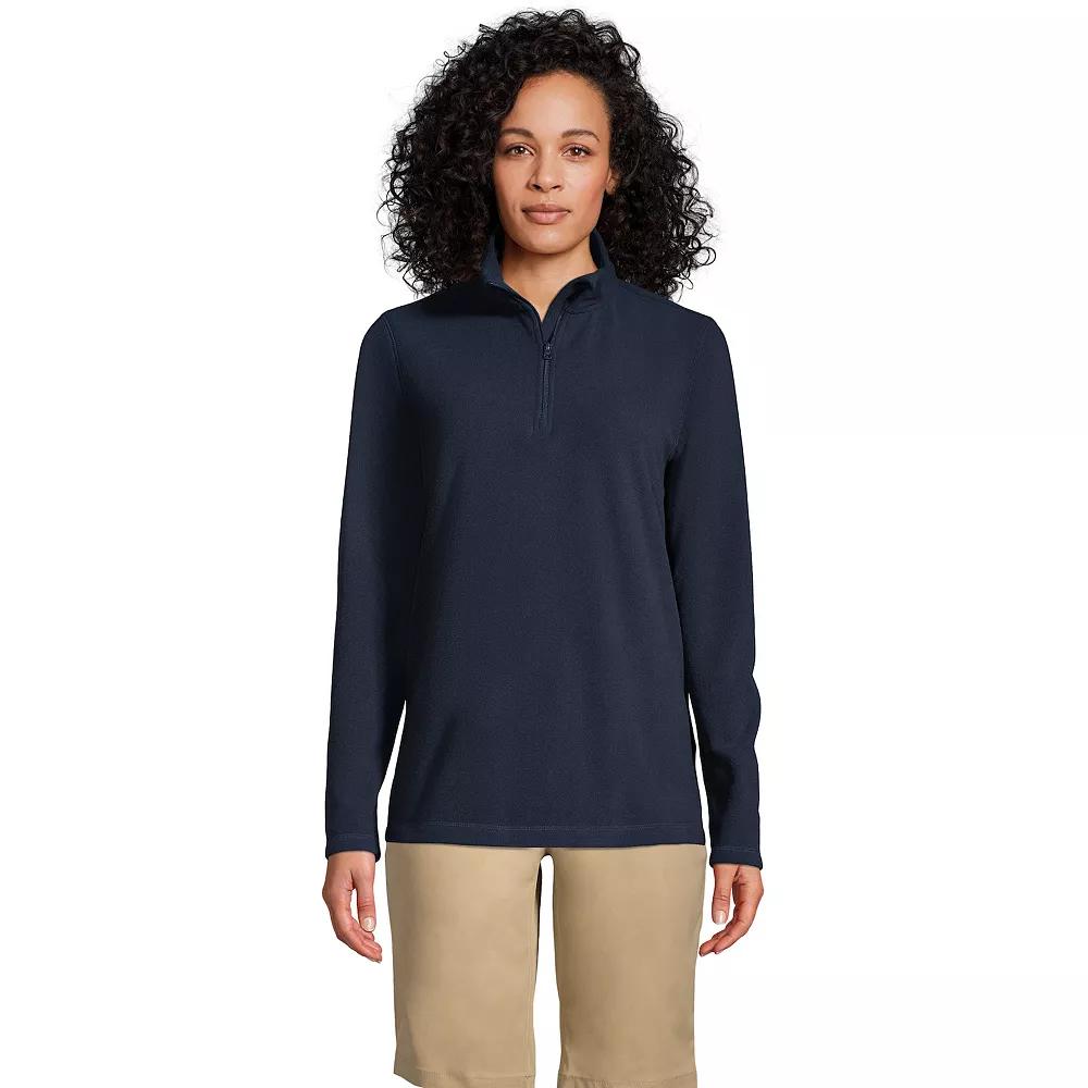 Women's Lands' End Lightweight Fleece Quarter Zip Pullover,  Product Image