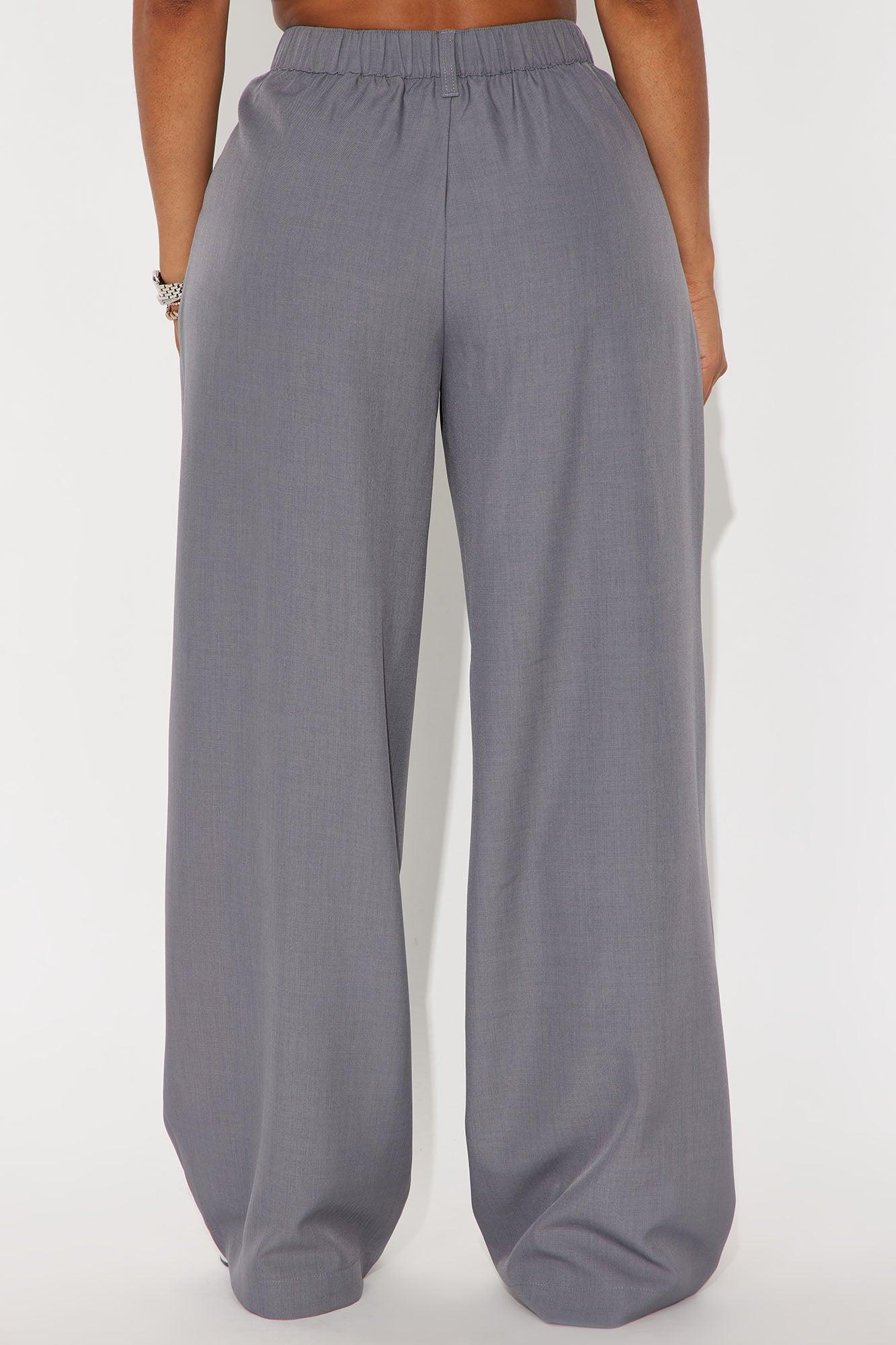 Cami Wide Leg Trouser Pant - Grey Female Product Image