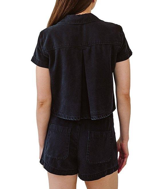 Bella Dahl Collared Short Sleeve Flap Pocket Coordinating Shirt Product Image