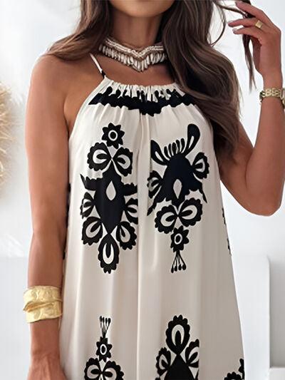 Printed Spaghetti Strap Sleeveless Maxi Dress Product Image