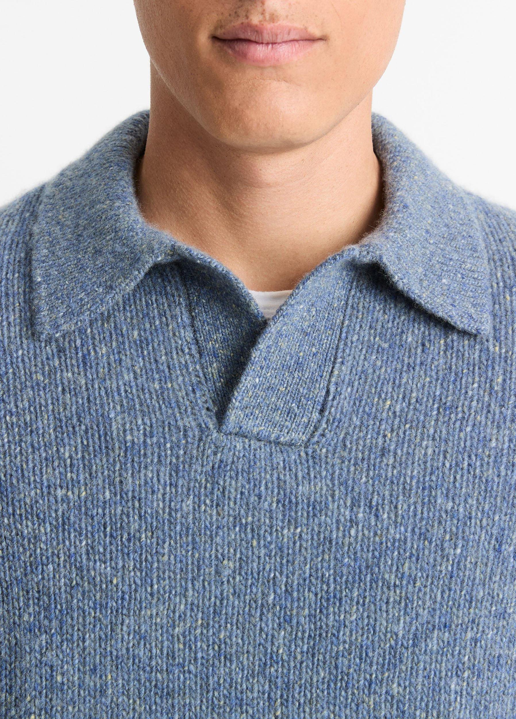 Cashmere Donegal Johnny-Collar Sweater Product Image