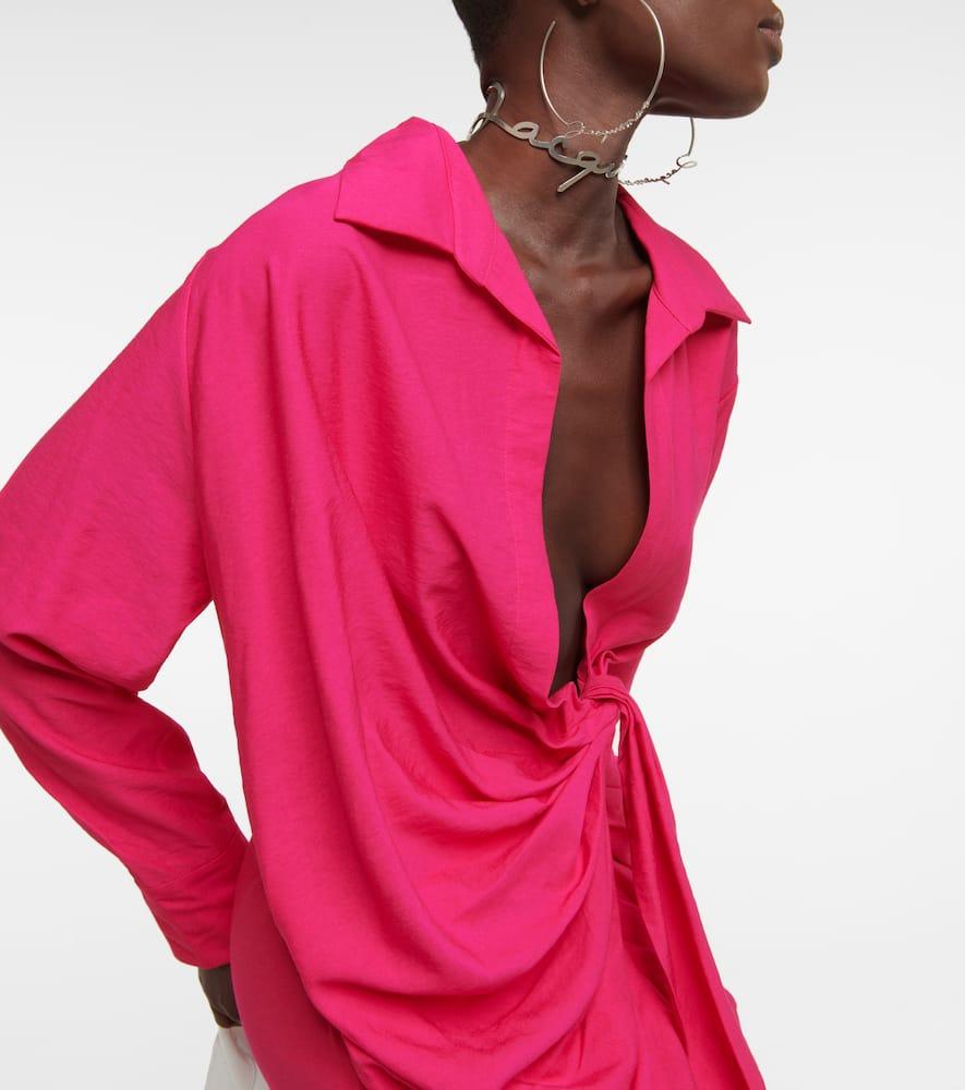JACQUEMUS La Robe Bahia Tie-detail Minidress In Pink Product Image
