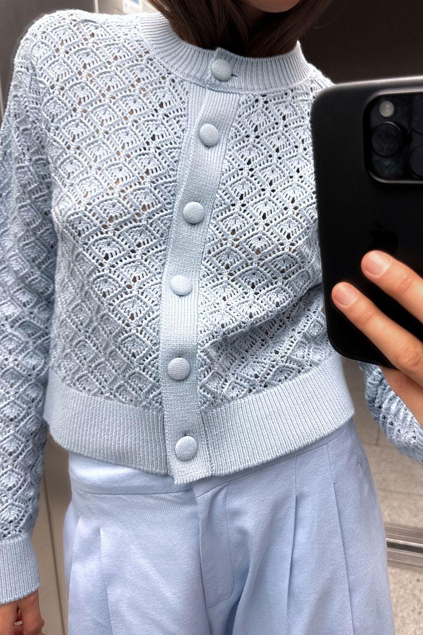 Knitted Pointelle Cardigan Product Image