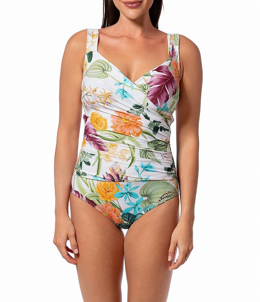 Jantzen Mystic Tropic Surplice Neck Tummy Control Mio One Piece Swimsuit Product Image