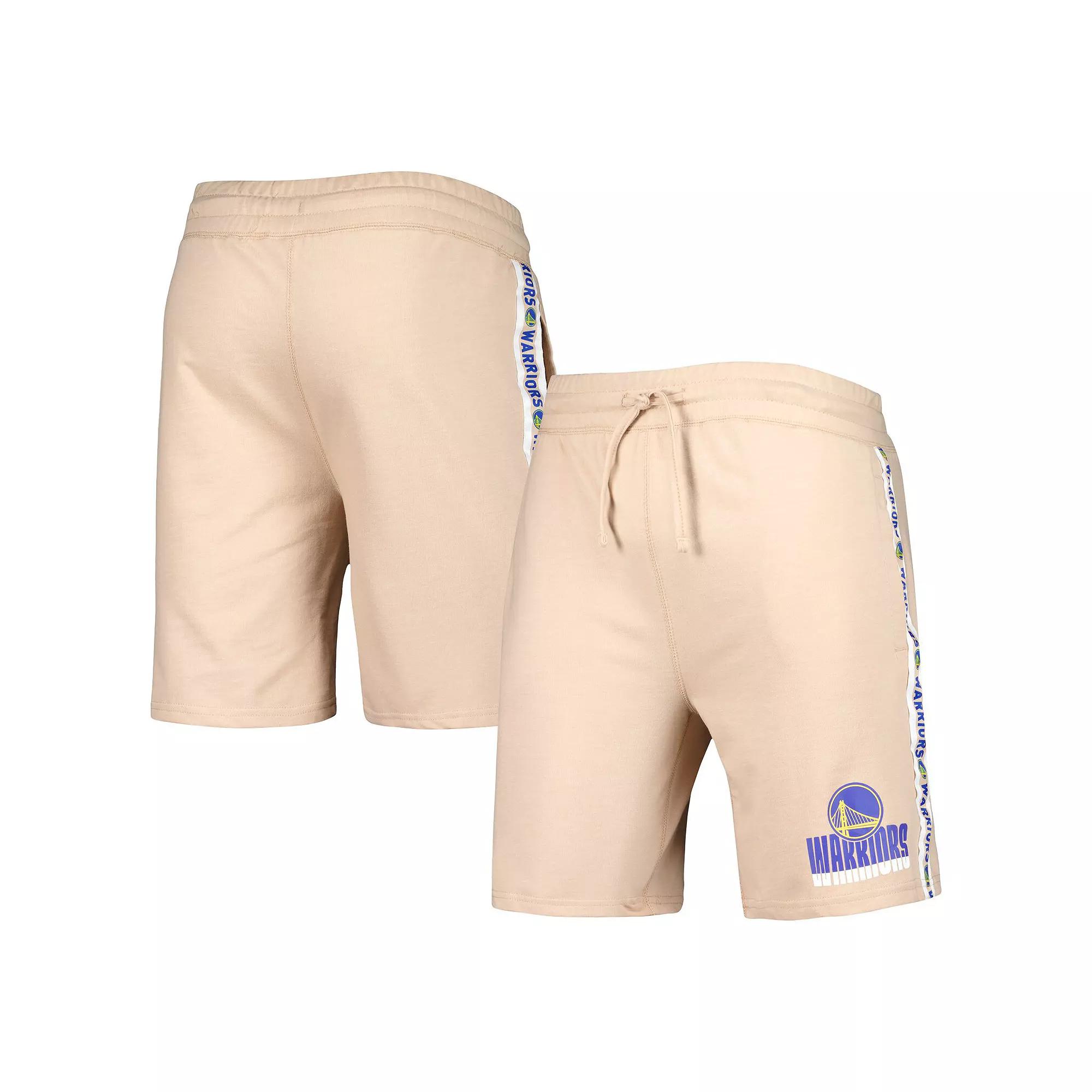 Men's Concepts Sport  Tan Golden State Warriors Team Stripe Shorts, Size: Small Product Image
