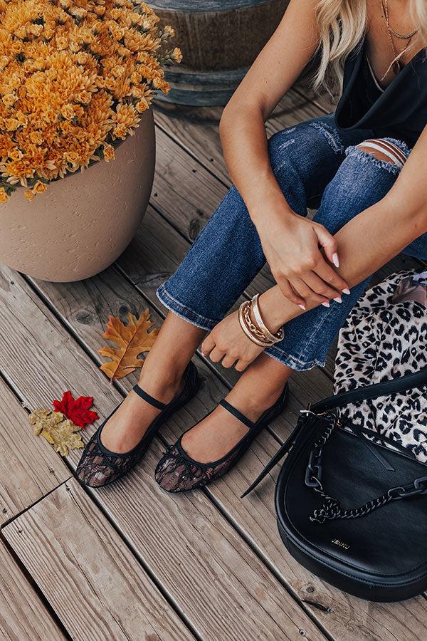 The Myla Lace Flats in Black Product Image