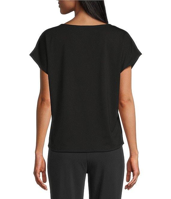 Investments Petite Size Cap Sleeve Boat Neck Rory Knit Tee Product Image