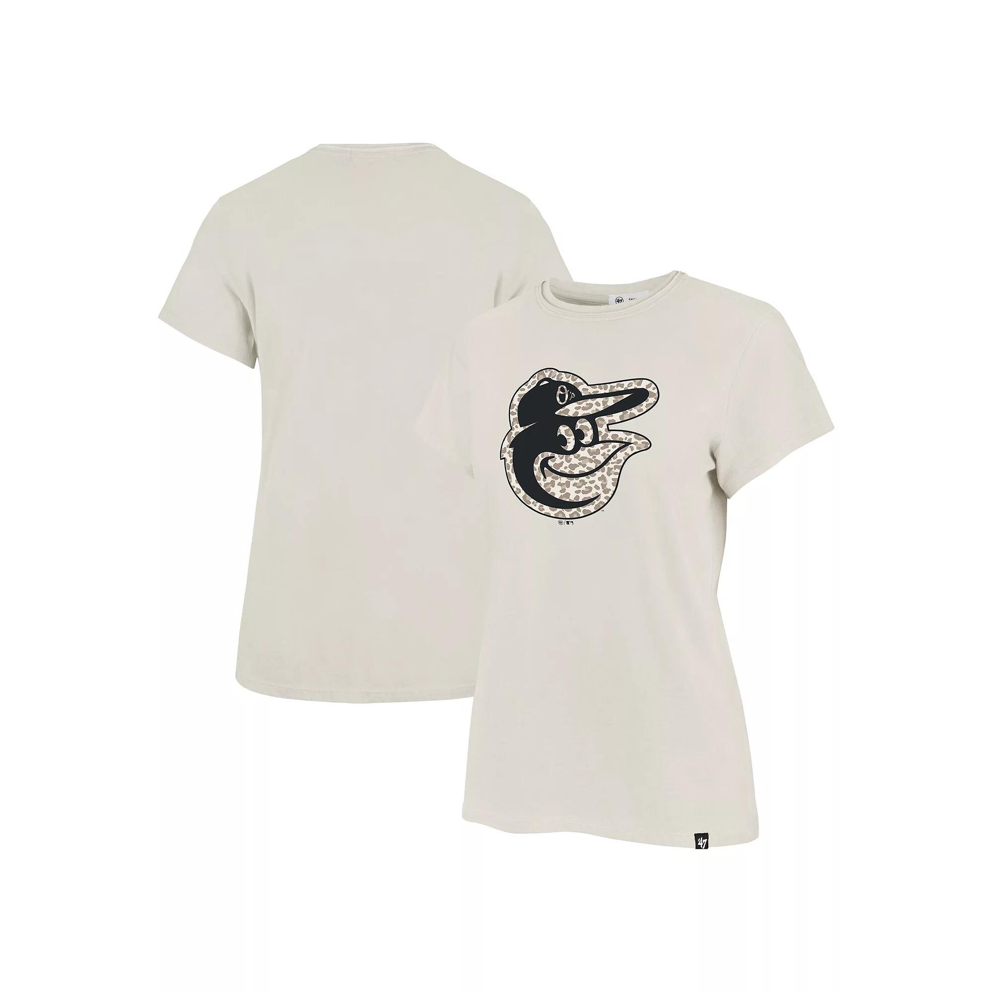Women's '47 Oatmeal Baltimore Orioles Imprint Frankie T-Shirt, Size: Small, Team Product Image
