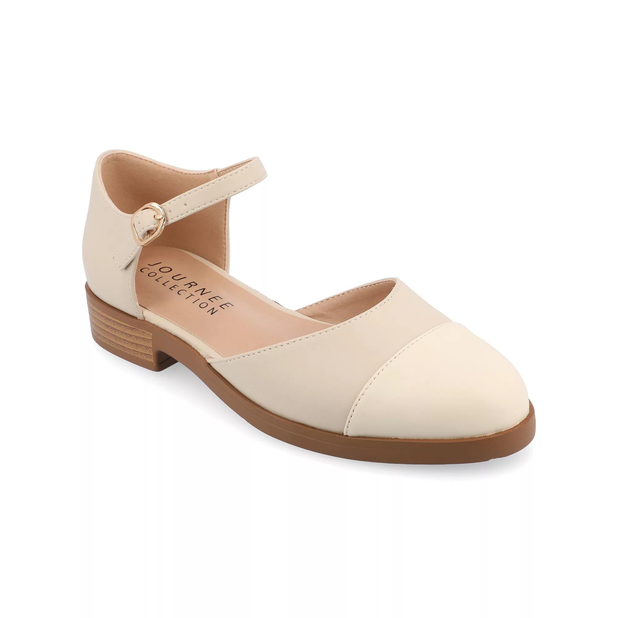 Journee Tesley Women's Two Tone Mary Jane Flats,  Product Image