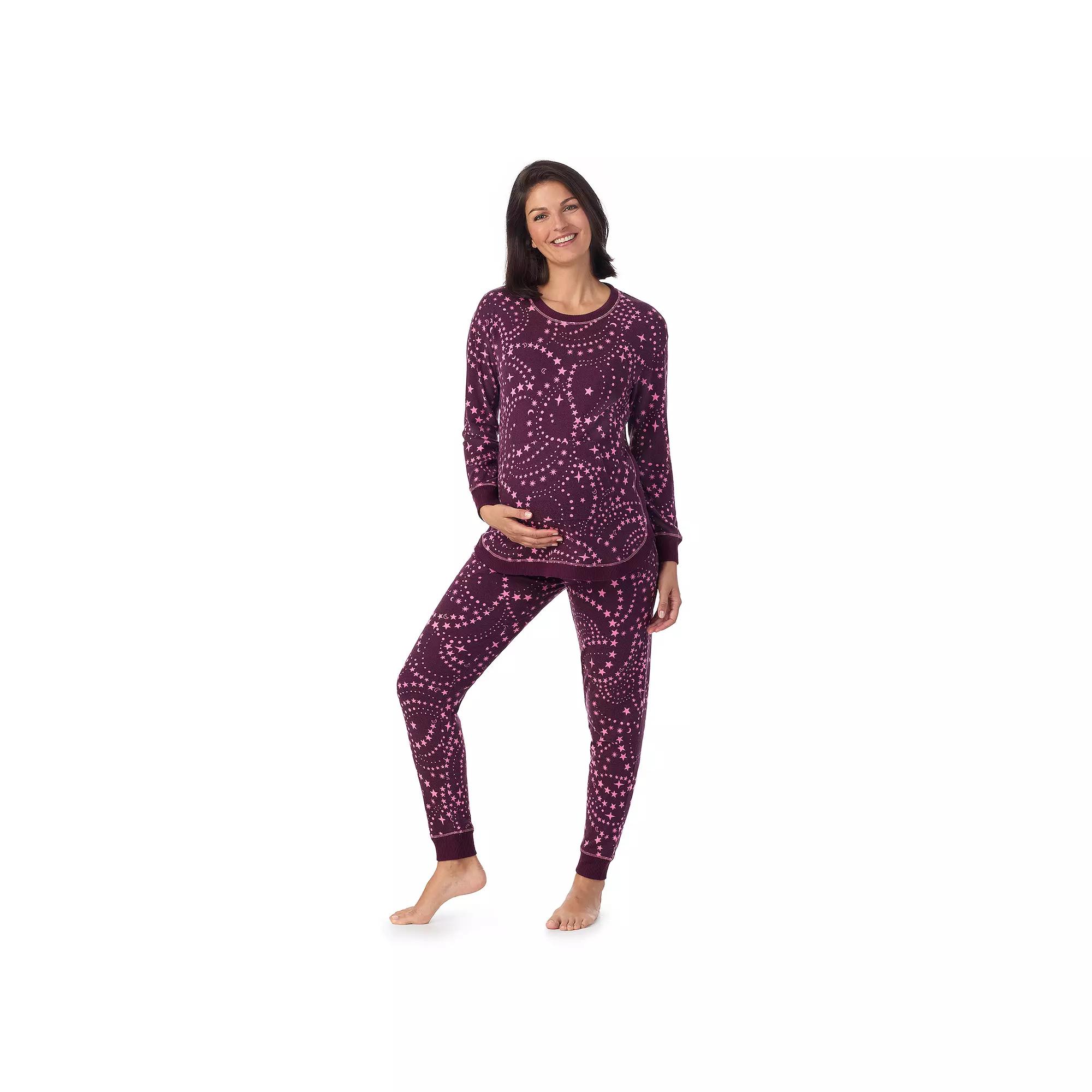 Maternity Cuddl Duds® Sweater Knit Crewneck Pajama Top & Pajama Bottoms Set, Women's, Size: XL-Mat, Grey Polar Bears Product Image