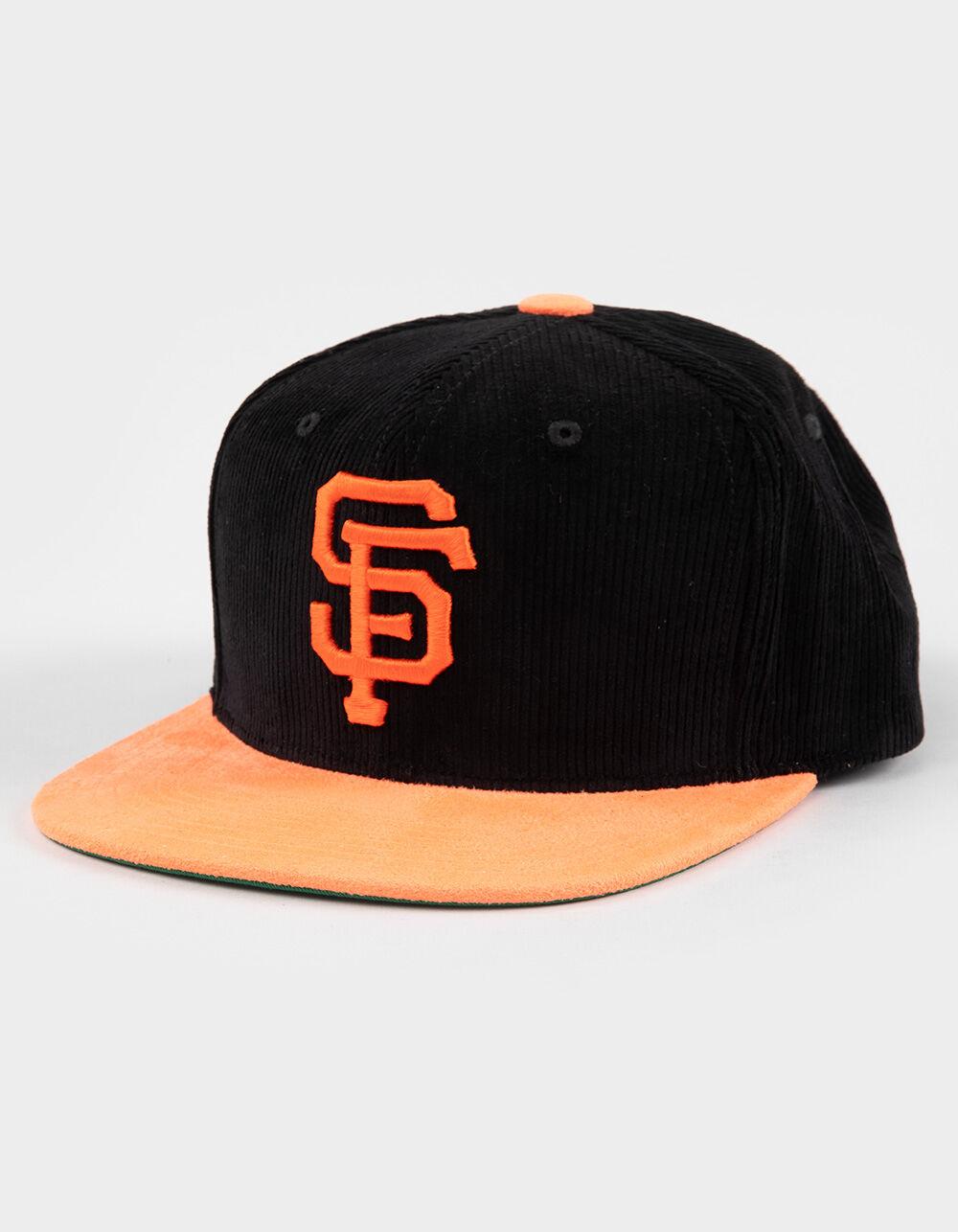 MITCHELL & NESS San Francisco Giants Corduroy Snapback Hat - BLACK COMBO Product Image