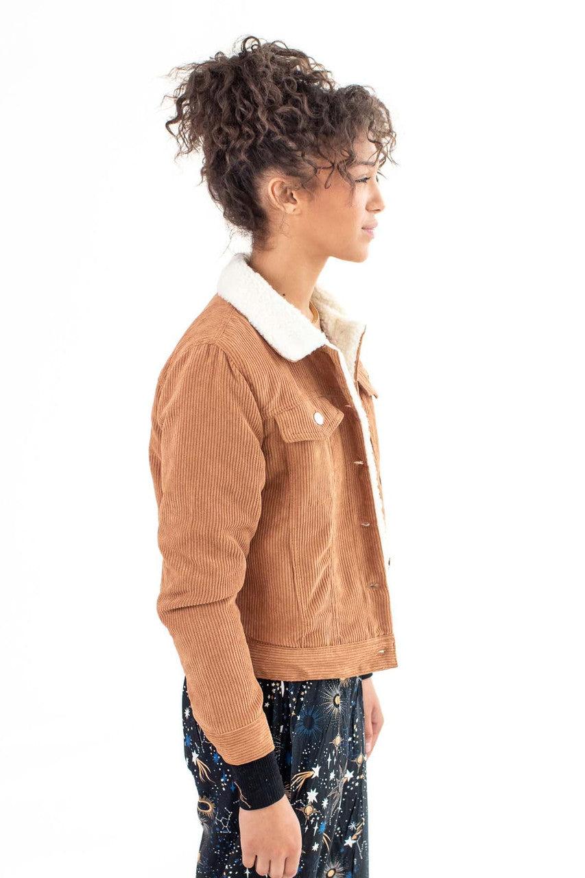 Brown Corduroy Trucker Jacket Product Image