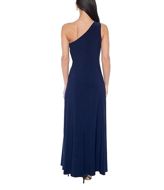 Marina One Shoulder Sleeveless Knotted Sheath Dress Product Image