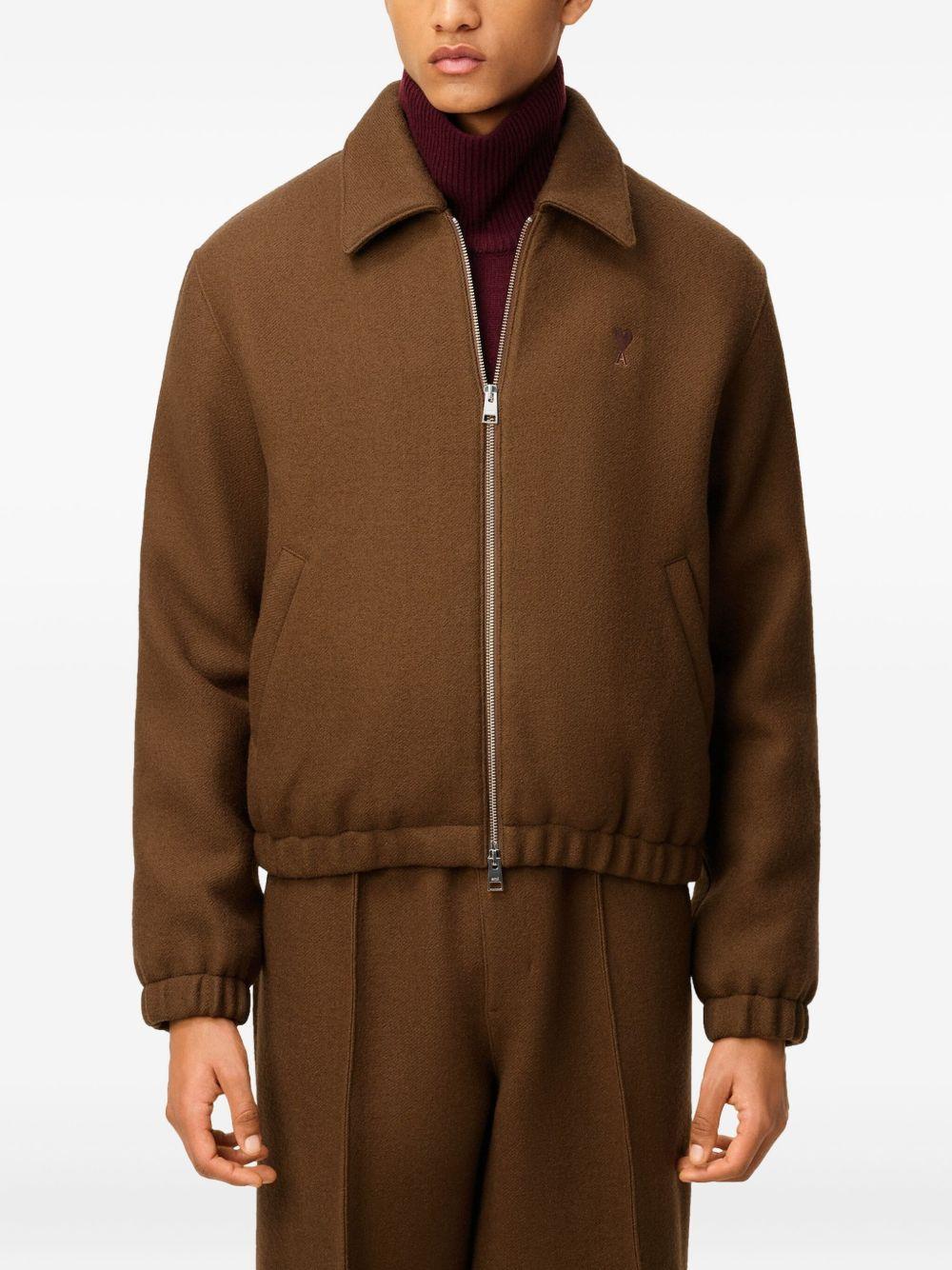 logo-embroidered wool jacket Product Image