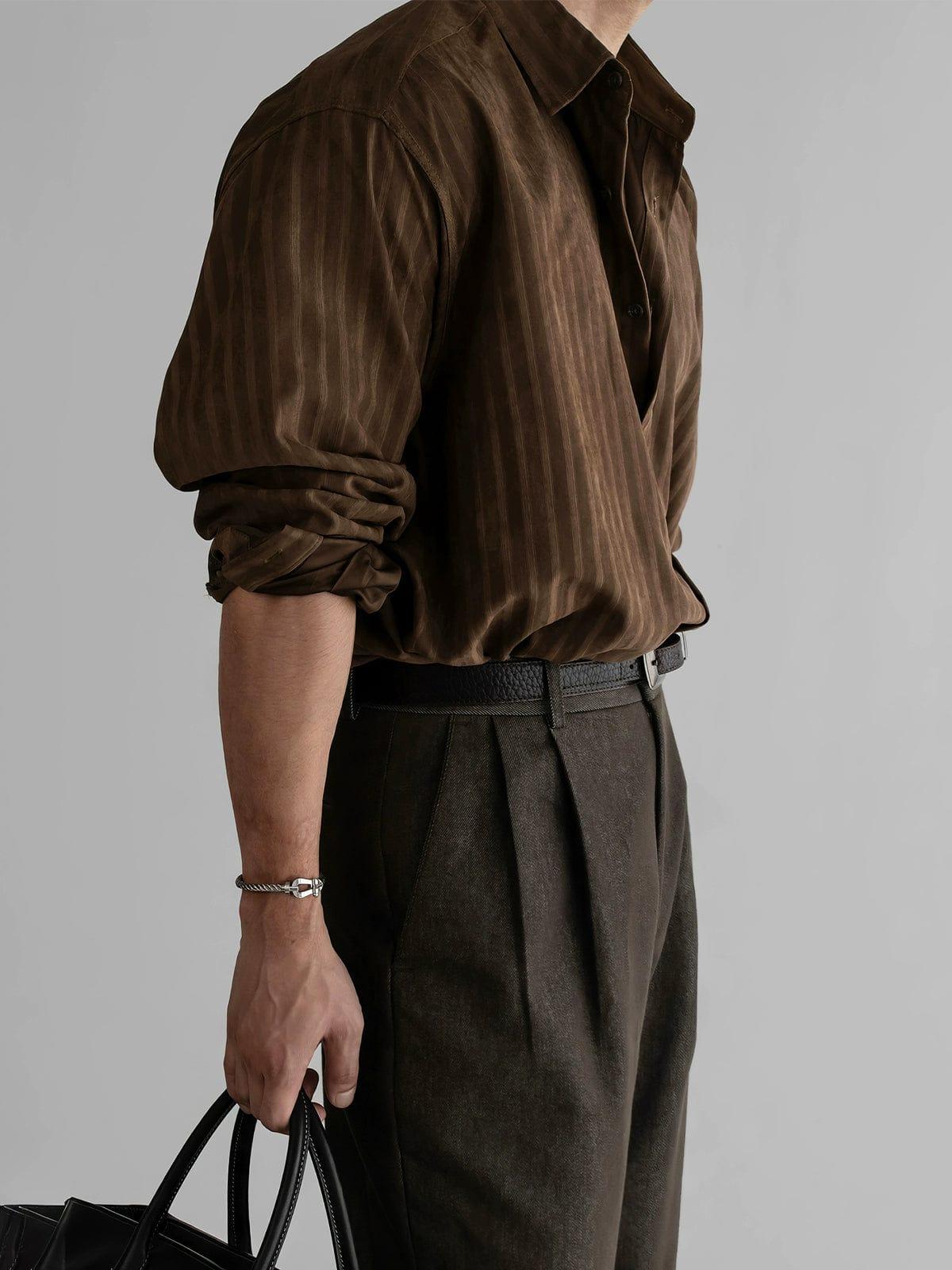 RT No. 11812 VERTICAL STRIPED BUTTON-UP COLLAR SHIRT Product Image