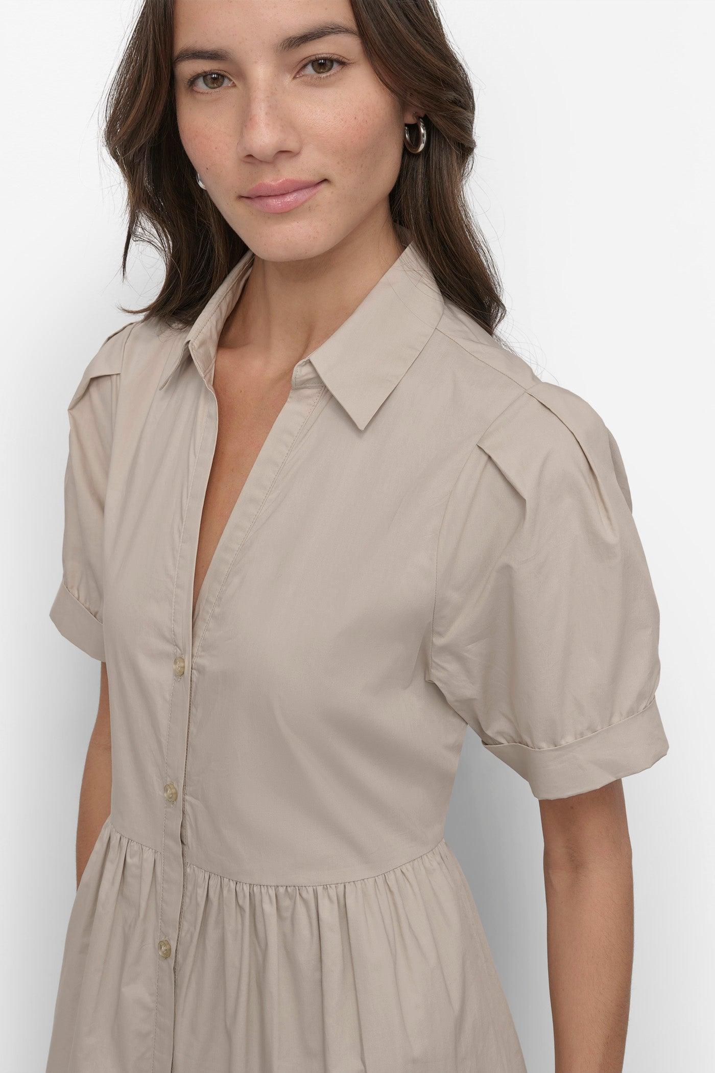 TIERED MIDI SHIRT DRESS Product Image