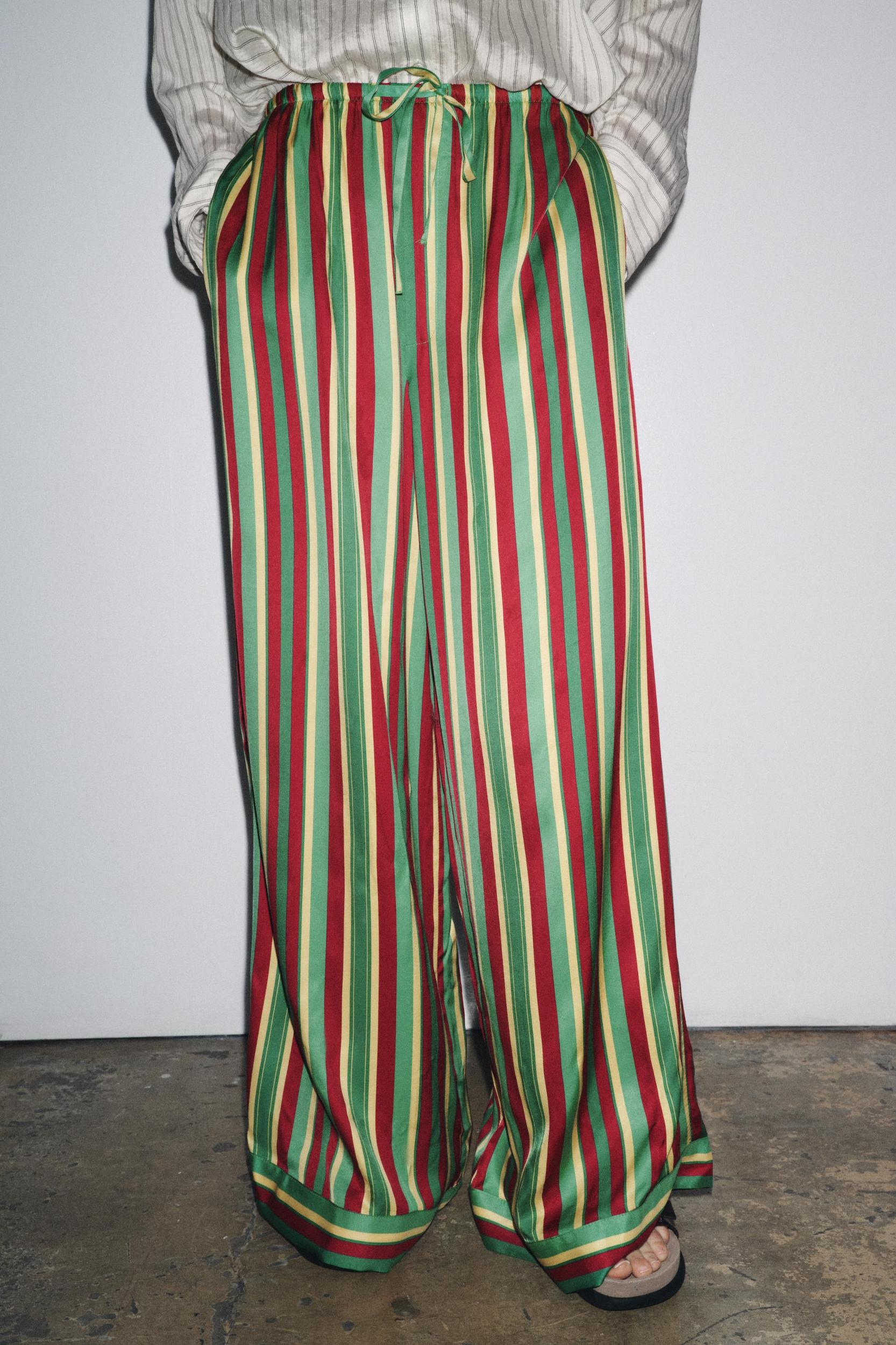 STRIPED PAJAMA PANTS ZW COLLECTION Product Image