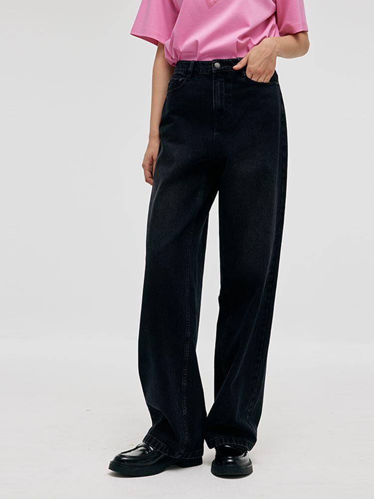 Glitter High-Waisted Straight Women Jeans Product Image