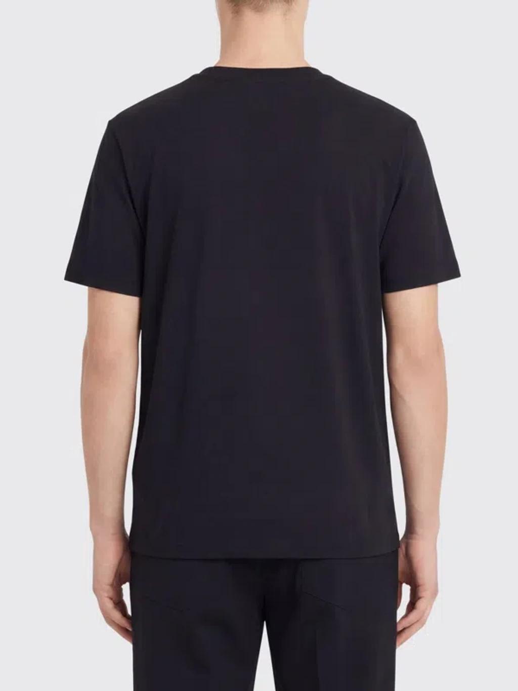 BALMAIN Logo-embroidered Crew-neck T-shirt In Black Product Image